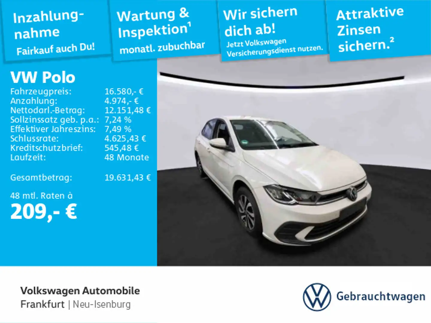 Volkswagen Polo 1.0 Active Navi Spurhalteassistent LED Heck Grau - 1