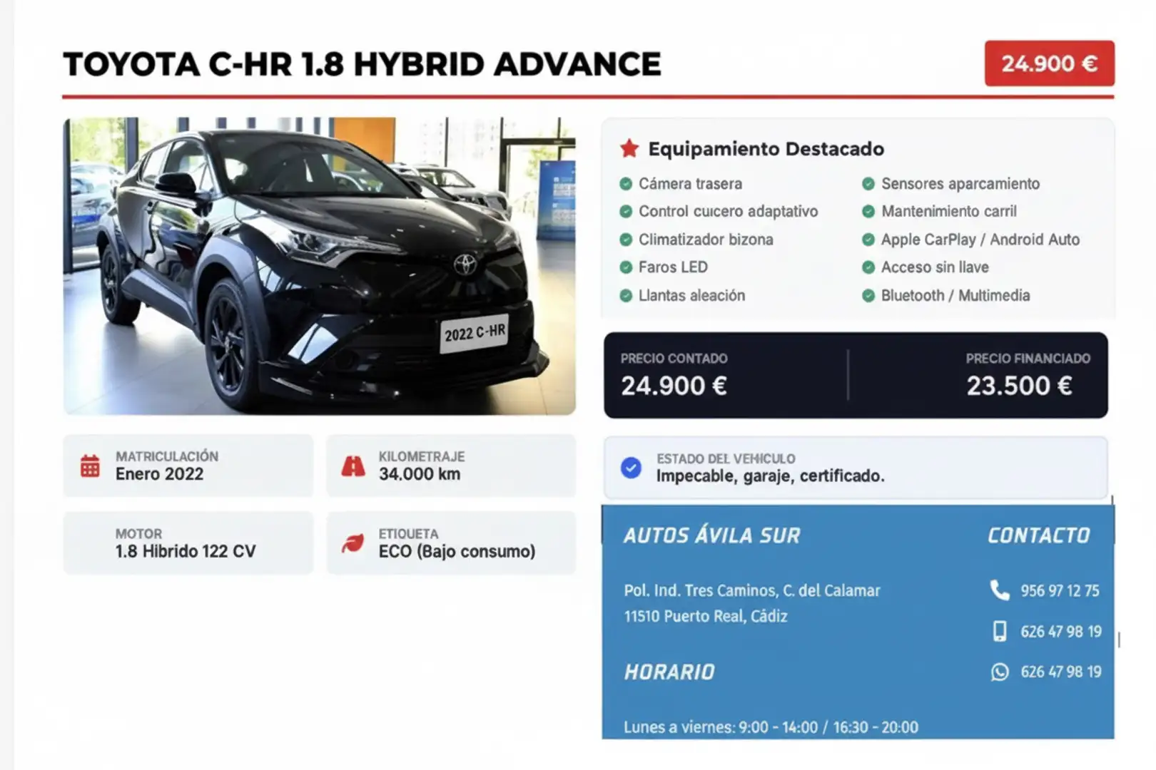 Toyota C-HR C-HR 125H Advance Advance Negro - 1