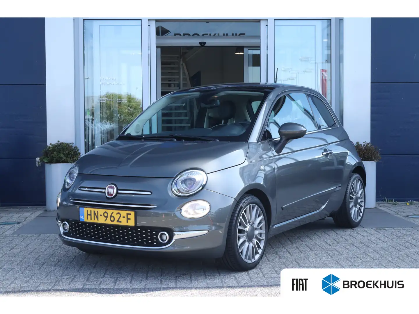 Fiat 500 0.9 TwinAir Turbo Lounge Senosren achter | Mistlam Grau - 1