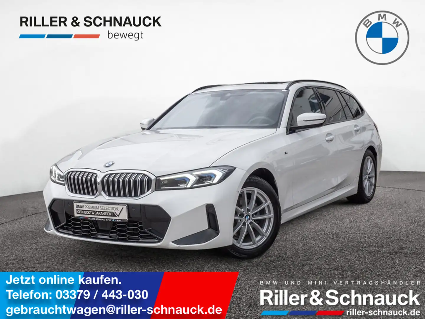 BMW 320 d Touring xDrive M-Sport ACC HUD PANO 360° Weiß - 1
