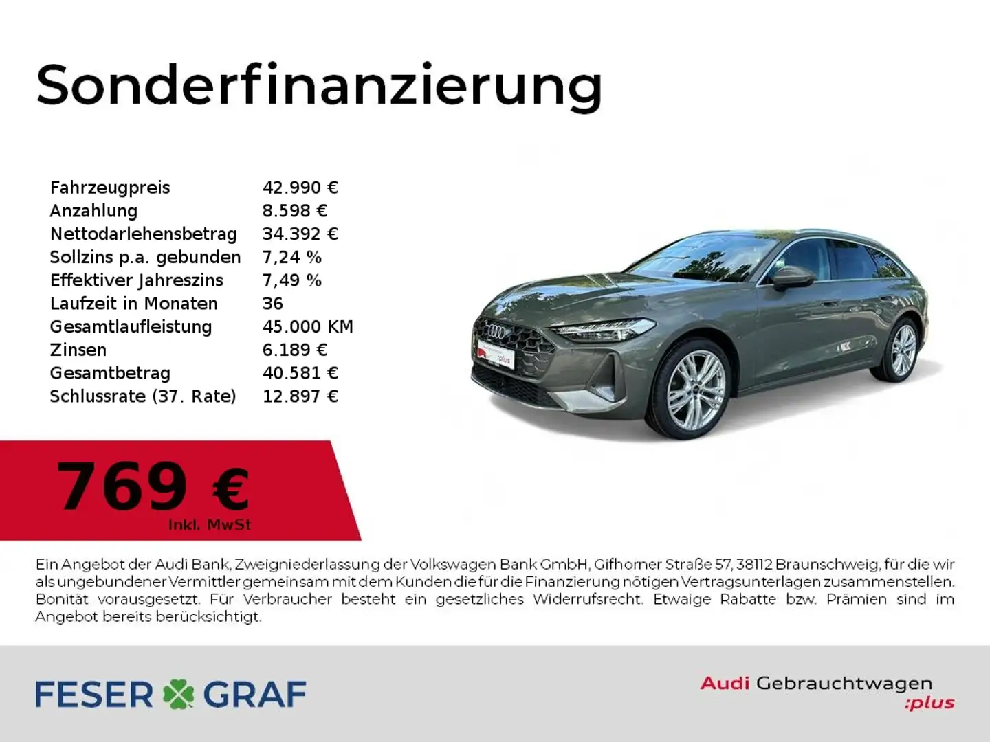 Audi A5 Avant TFSI S tronic LED+/Kamera/Memory/ACC/AHK Grau - 1
