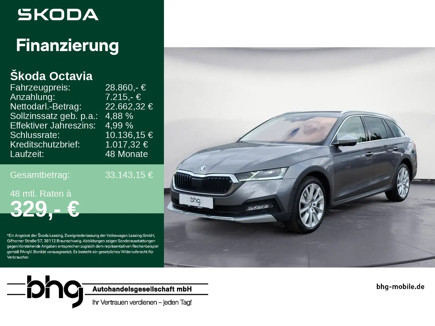 Skoda Octavia Combi 2.0 TDI DSG 4x4 Scout HUD AHK Pano Gris - 1