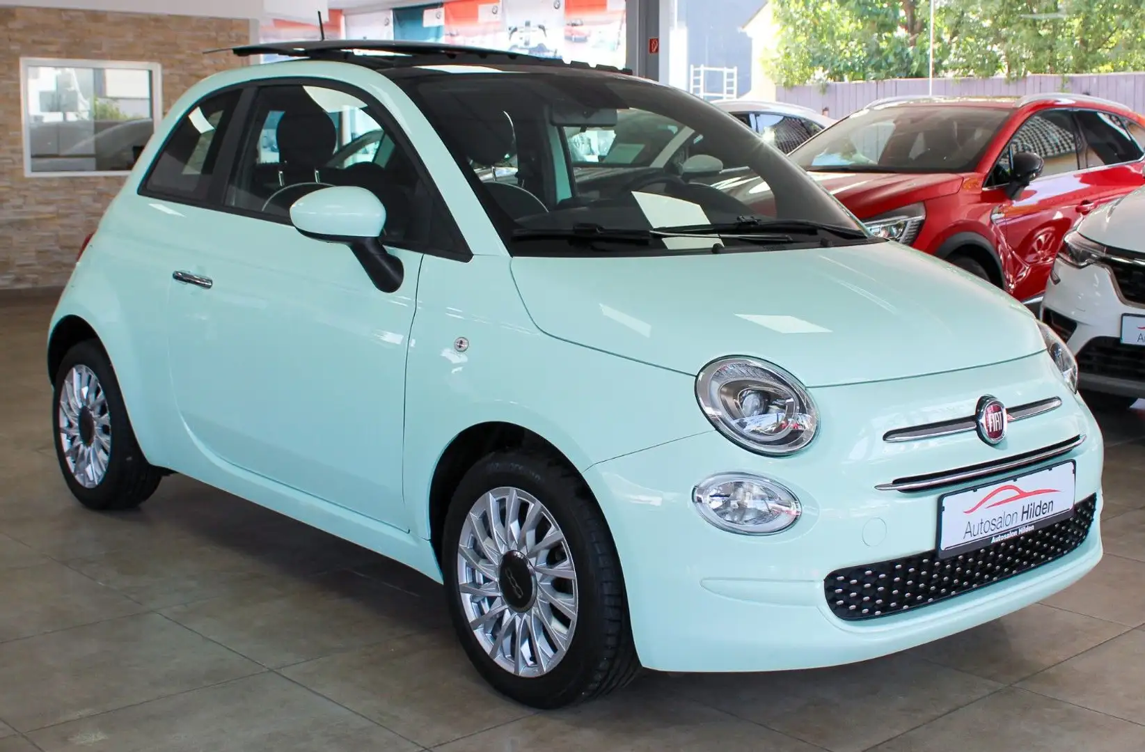 Fiat 500 Schiebedach Klima CarPlay PDC 1.Hand Grün - 1