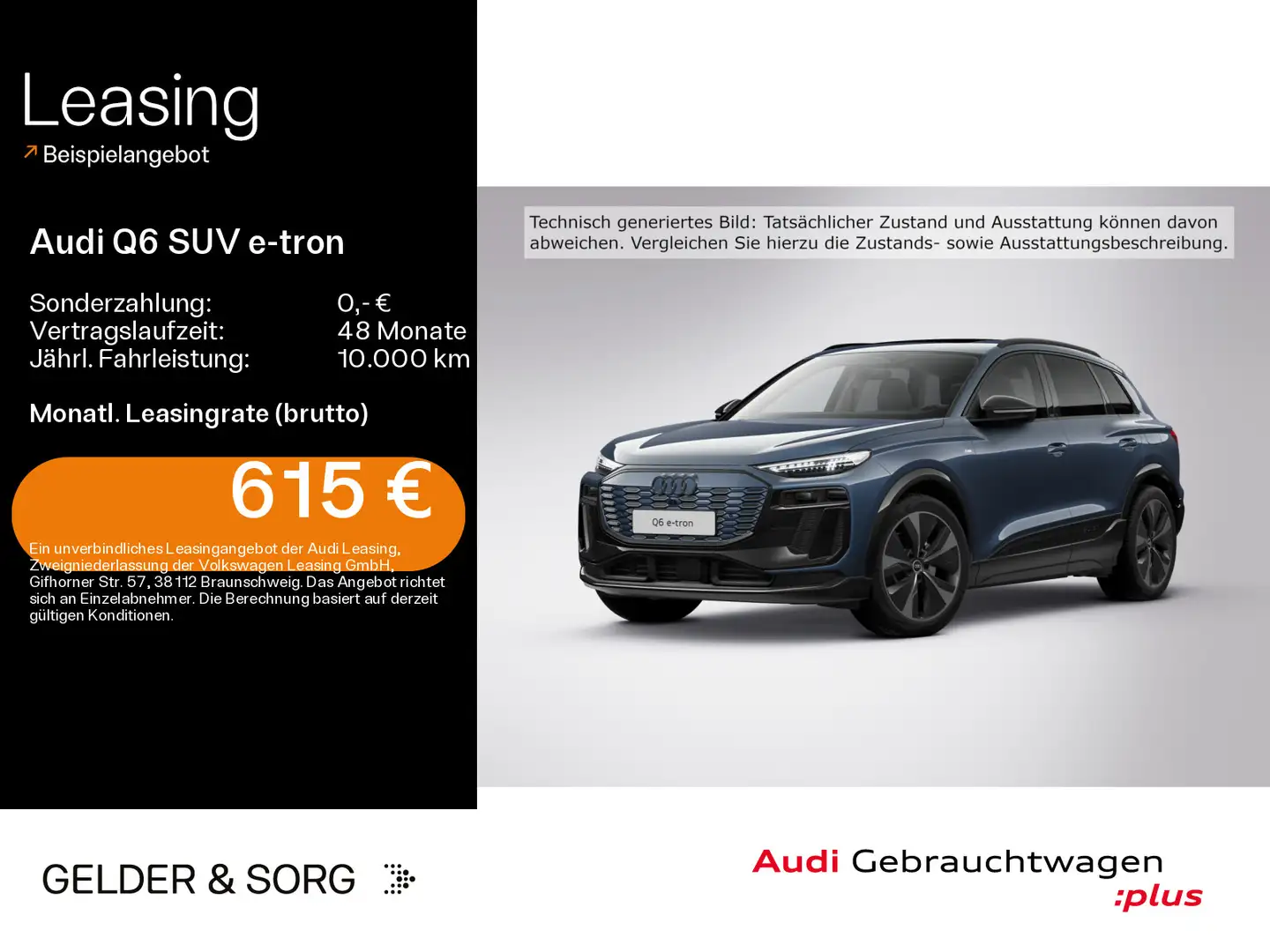 Audi Q6 e-tron perf. S line 0,25%*AIR*Pano*360°*HuD* Blau - 1