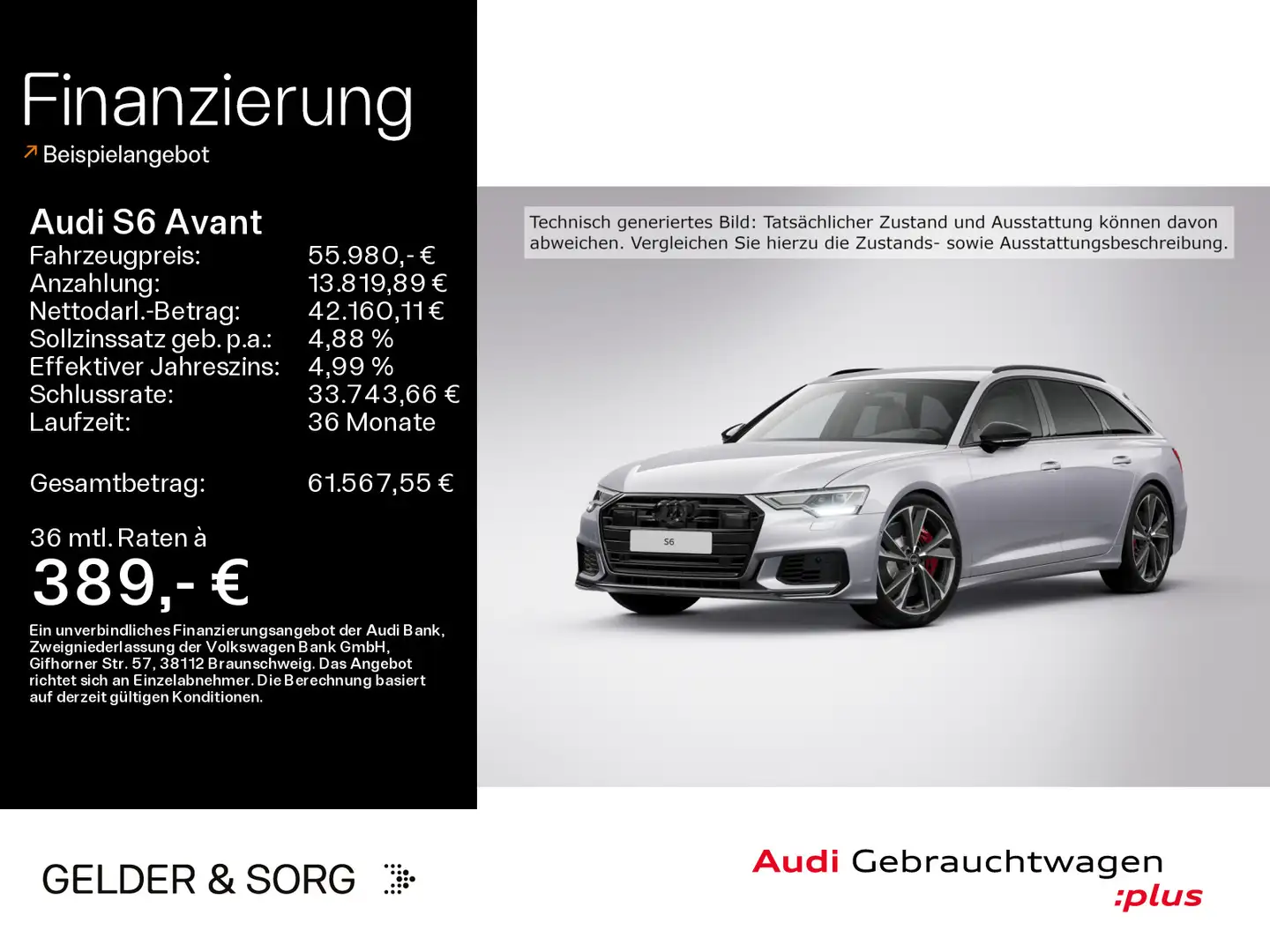 Audi S6 TDI quattro B&O*AHK*Virtual*ACC*360° Silber - 1