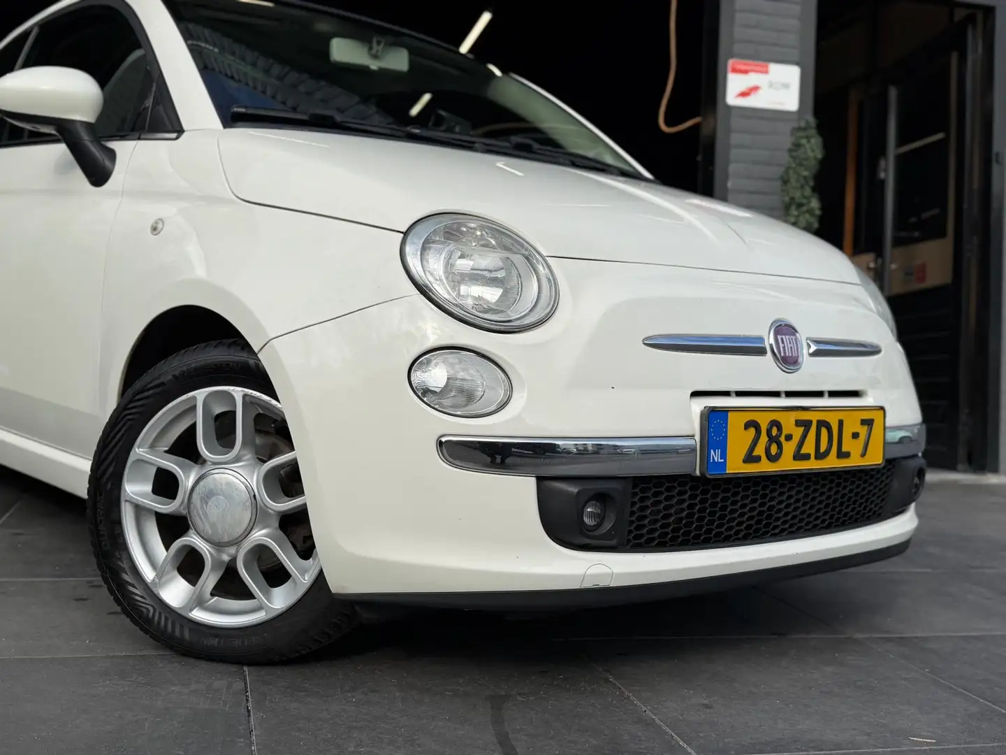 Fiat 500C 0.9 TwinAir Lounge|Airco|El Pakket|PDC|Cabrio| Weiß - 2