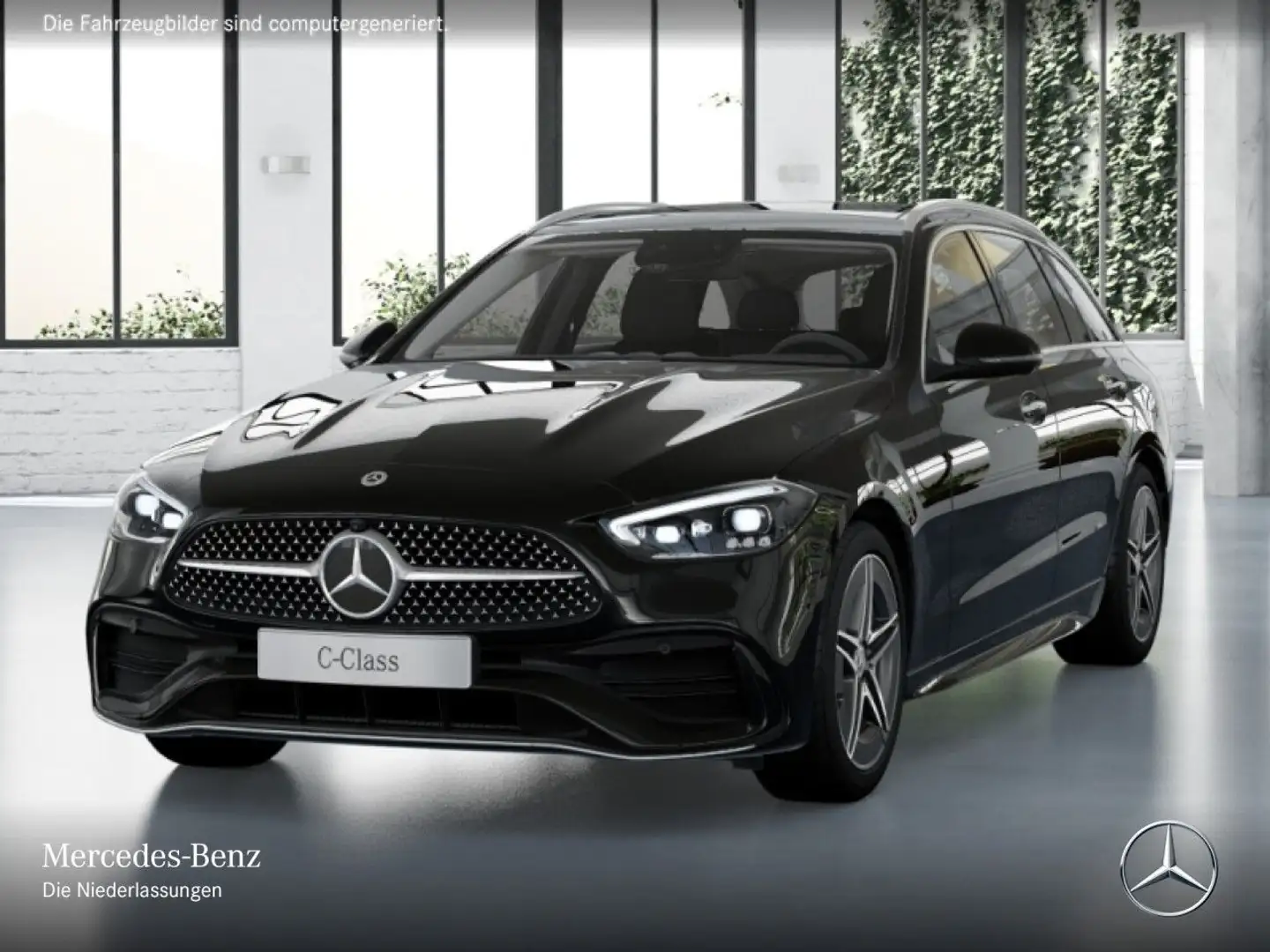 Mercedes-Benz C 300 e T AMG+PANO+360+BURMESTER+KEYLESS+9G Schwarz - 2
