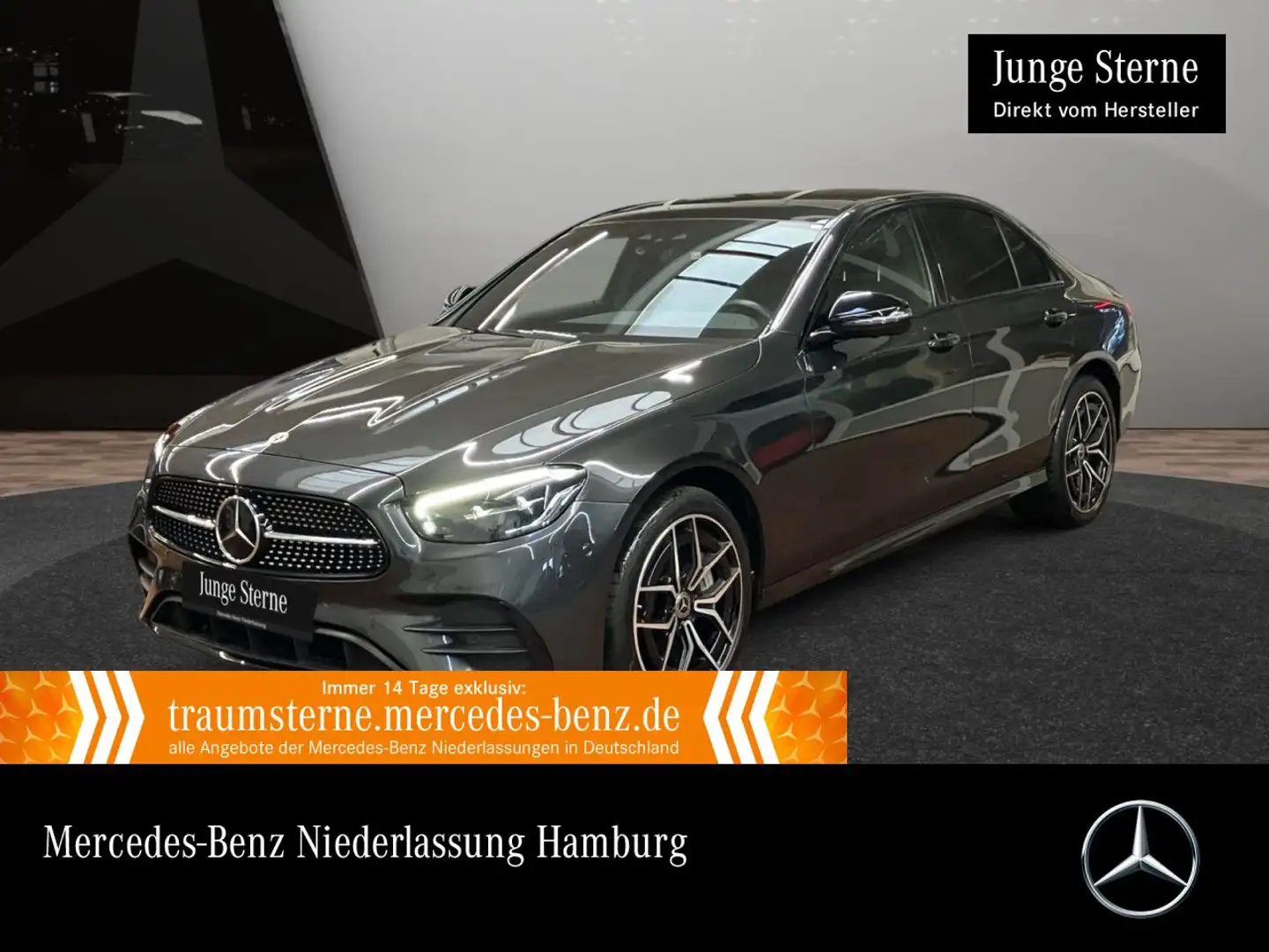 Mercedes-Benz E 300 e 4M AMG+NIGHT+PANO+360+AHK+LED+FAHRASS+19" Grau - 1