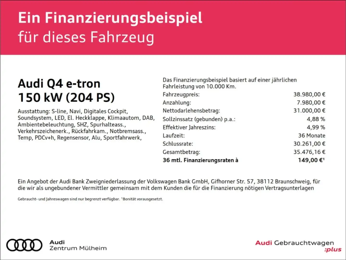 Audi Q4 e-tron 40 MATRIX NAVI KAMERA S-LINE OPTIK-BLACK Schwarz - 2