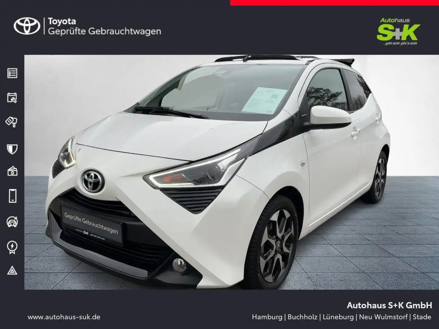 Toyota Aygo 1,0-l 5-Türer, Team-D+GJR+Faltdach+Klima+ Weiß - 1