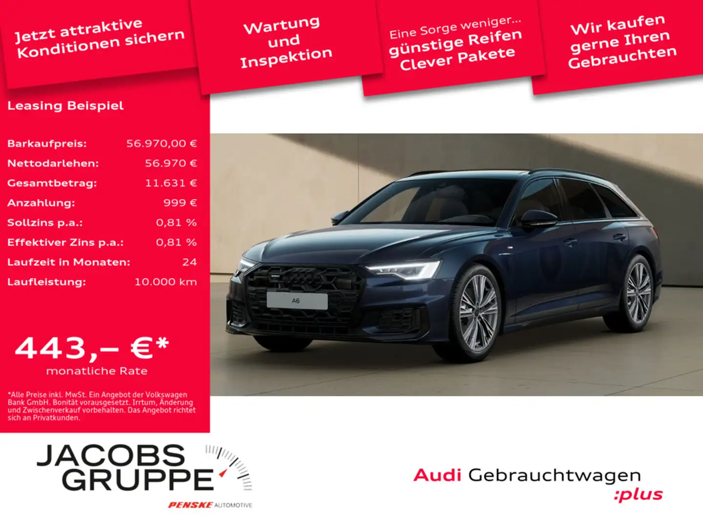 Audi A6 Avant 50 TDI quattro S line Pano*Matrix*TopView * Blau - 1