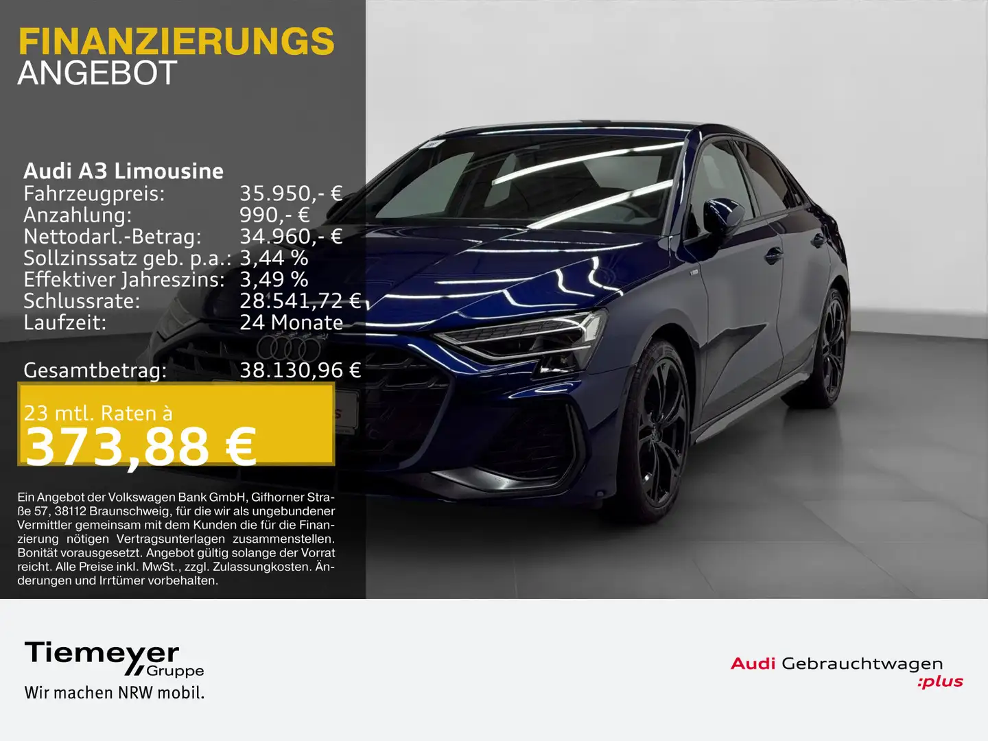 Audi A3 30 TFSI 2x S LINE ALCANTARA SONOS L Blau - 1