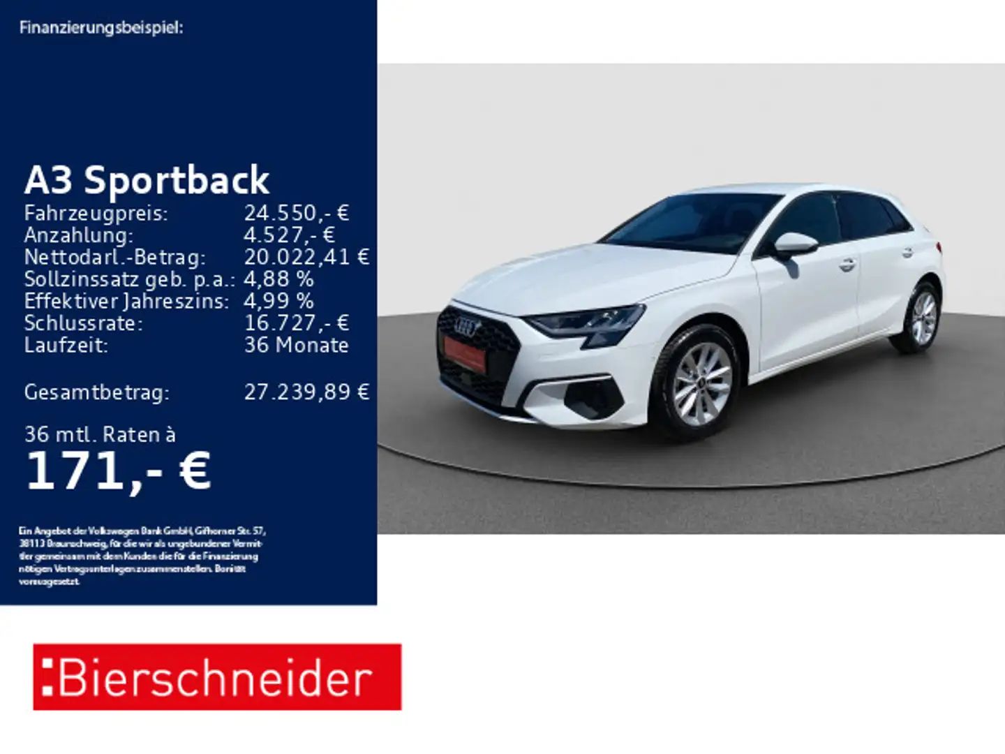 Audi A3 30 TFSI AHK NAVI PDC SHZ VC Bianco - 1