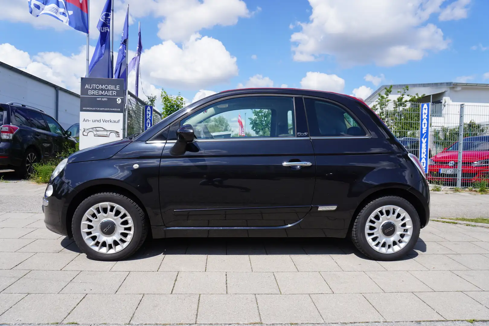 Fiat 500 CABRIO*500 C*LOUNGE*1.HAND*TÜV NEU*KLIMA*PDC*CD Nero - 2