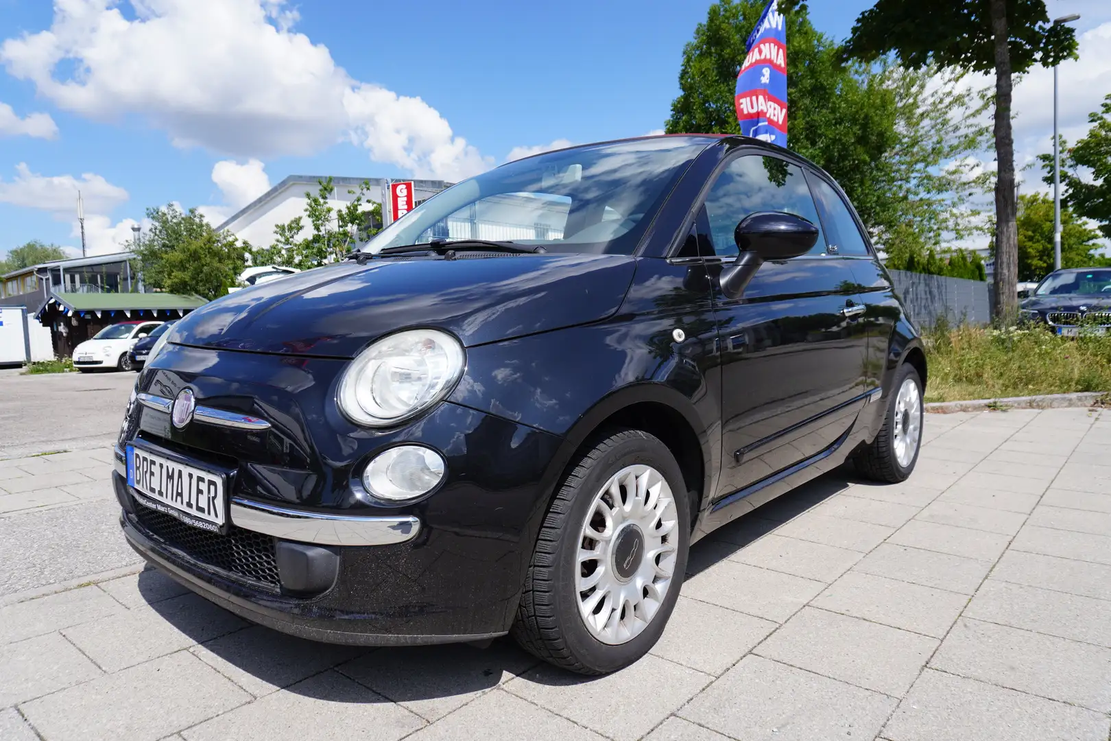 Fiat 500 CABRIO*500 C*LOUNGE*1.HAND*TÜV NEU*KLIMA*PDC*CD Nero - 1
