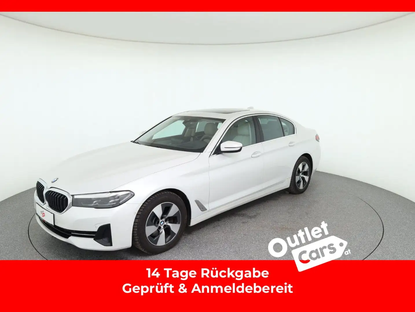 BMW 518 d Lim. Aut LED+LEDER+NAVI+S-DACH+HUD+MEGAFARBE Weiß - 1