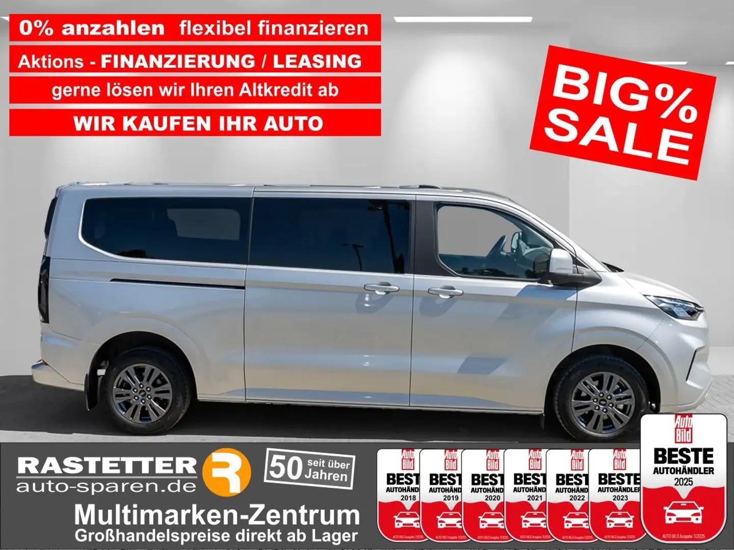 Ford Tourneo Custom L2 Aut. Titanium 8Sitze+Standhzg+Technologie+3Zone Silber - 1