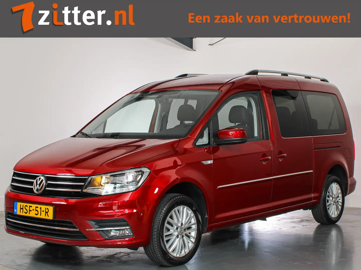 Volkswagen Caddy Maxi, 1.4 TSI Highline, 7-Persoons, Navigatie, ACC Rood - 1