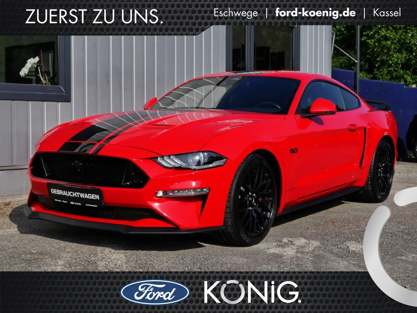 Ford Mustang GT V8 Klimasitze+B&O-Sound+Kamera+Leder Klima Rood - 1