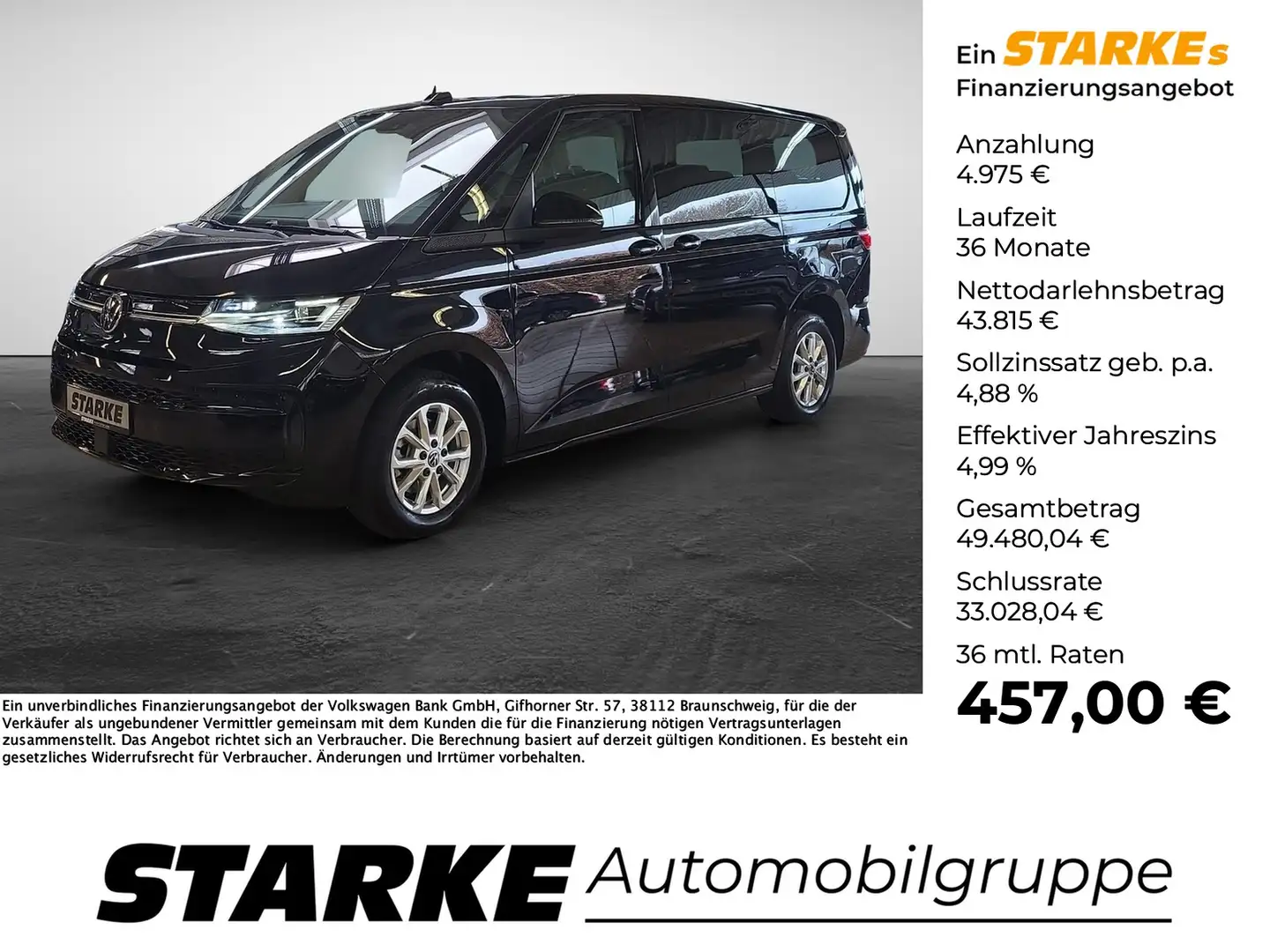Volkswagen T7 Multivan 2.0 TDI DSG Life lang Negro - 1