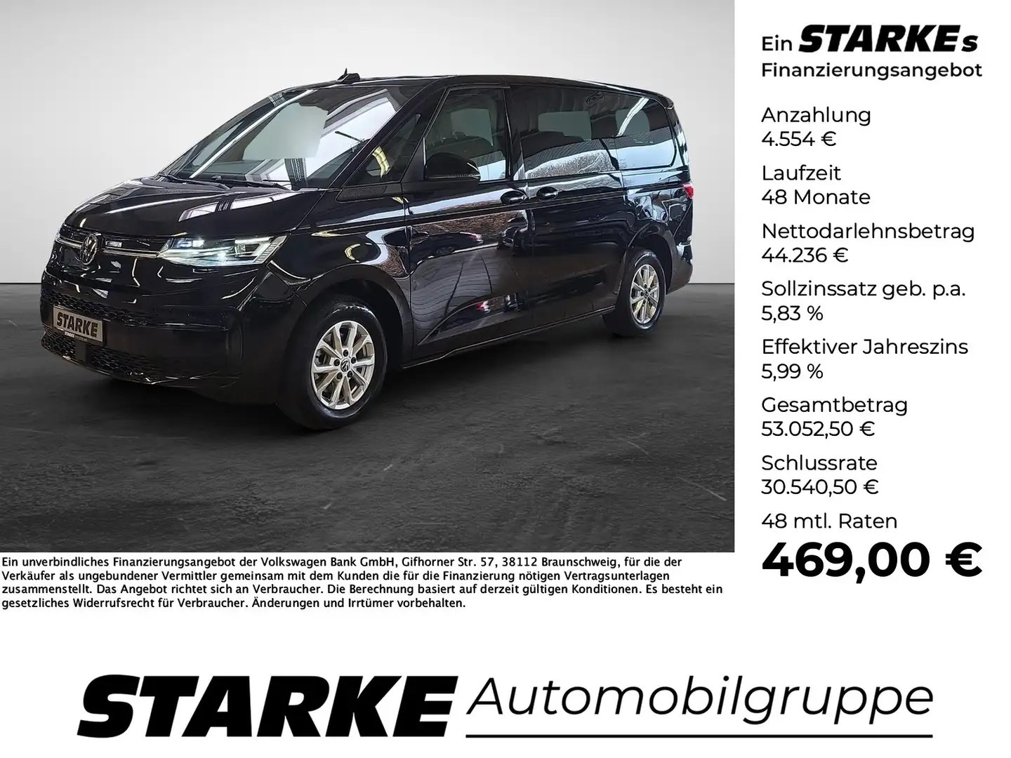 Volkswagen T7 Multivan 2.0 TDI DSG Life lang Zwart - 1