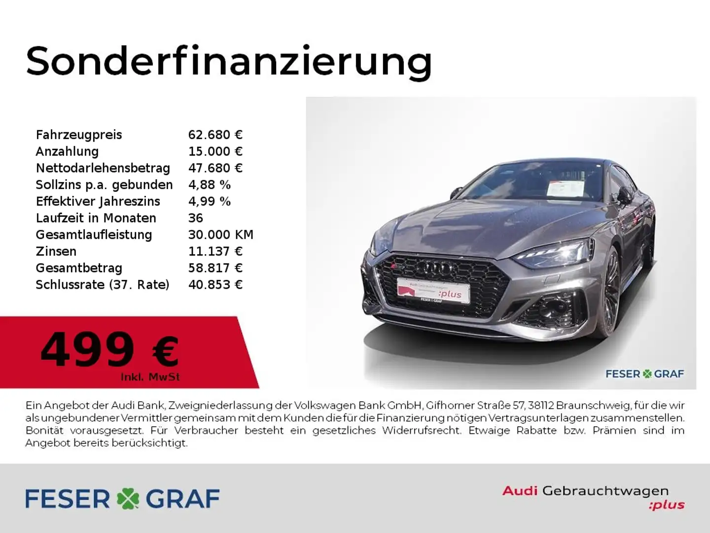 Audi RS5 Coupé RS-Sportabgas,Pano,Kameras,HUD,B&O,20" Gri - 1