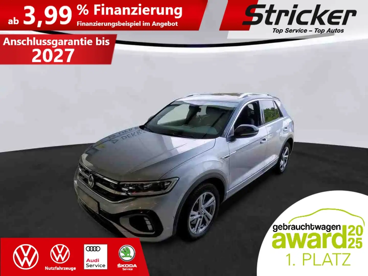 Volkswagen T-Roc R-Line 2.0TDI DSG 308,-ohne Anzahlung Navi AHK Ka Silber - 1