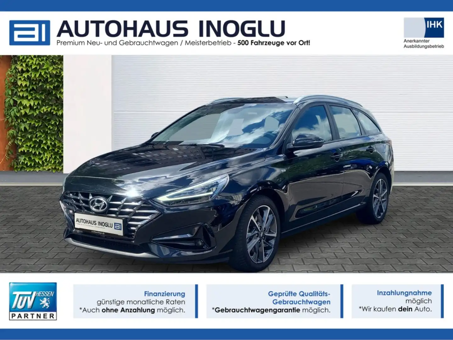 Hyundai i30 1.0 TGDI*7-DCT*LED*Navi*RKam*Lenk Shz*FCA Noir - 1