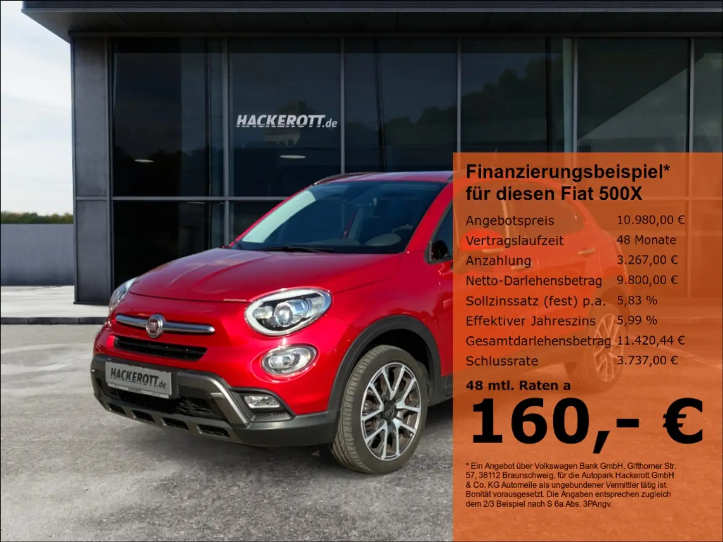 Fiat 500X Cross Plus 2.0 MultiJet Navi Sitzhzg. Tempomat Rojo - 1