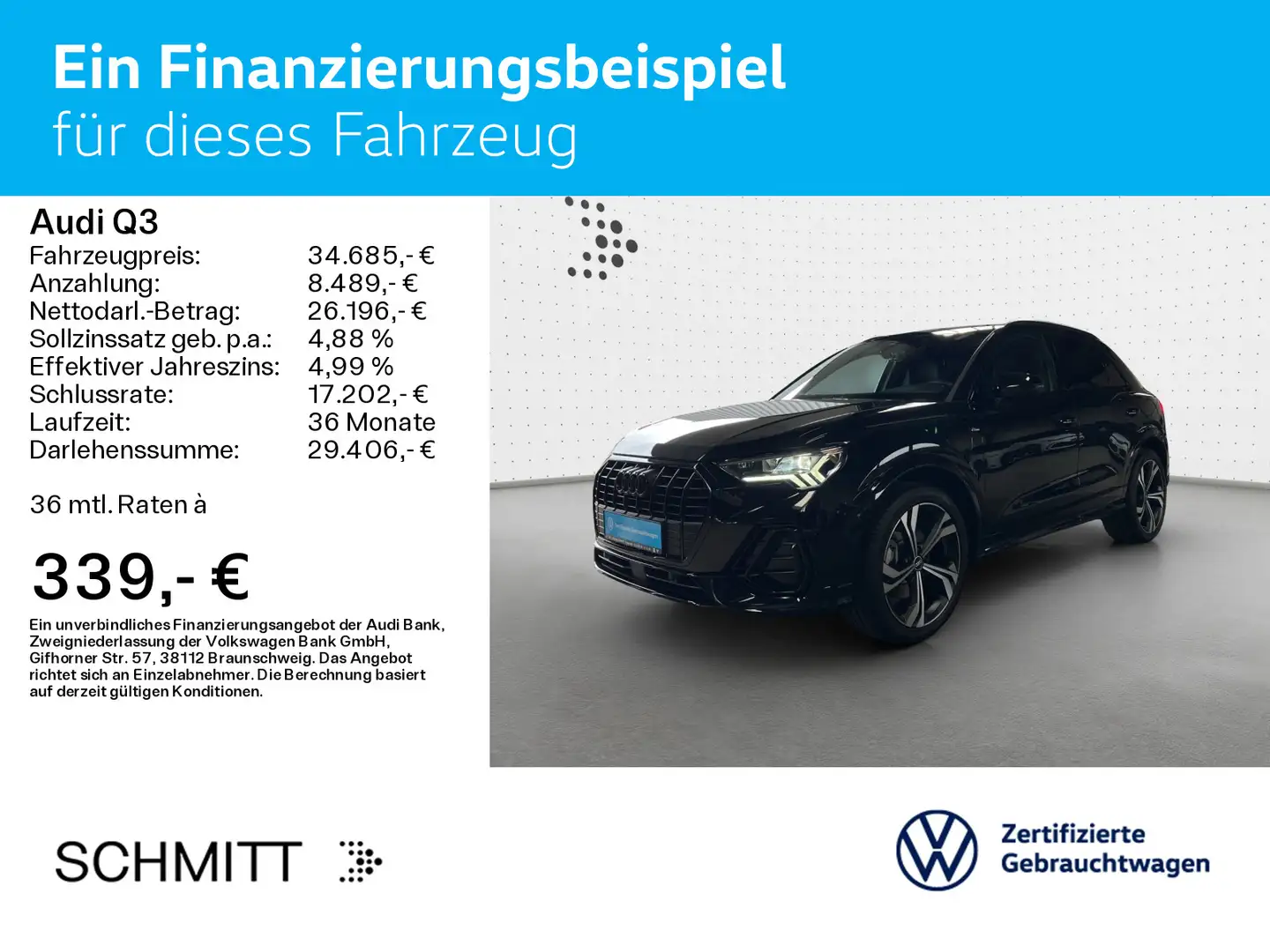 Audi Q3 S line 45 TFSI e LED+Navi+Kamera+VC Plus Noir - 2