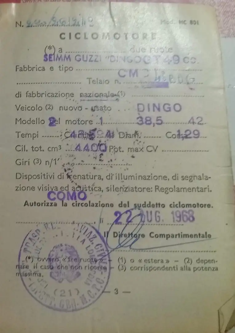 Moto Guzzi Інші Dingo Gt  anno 1968 - 1