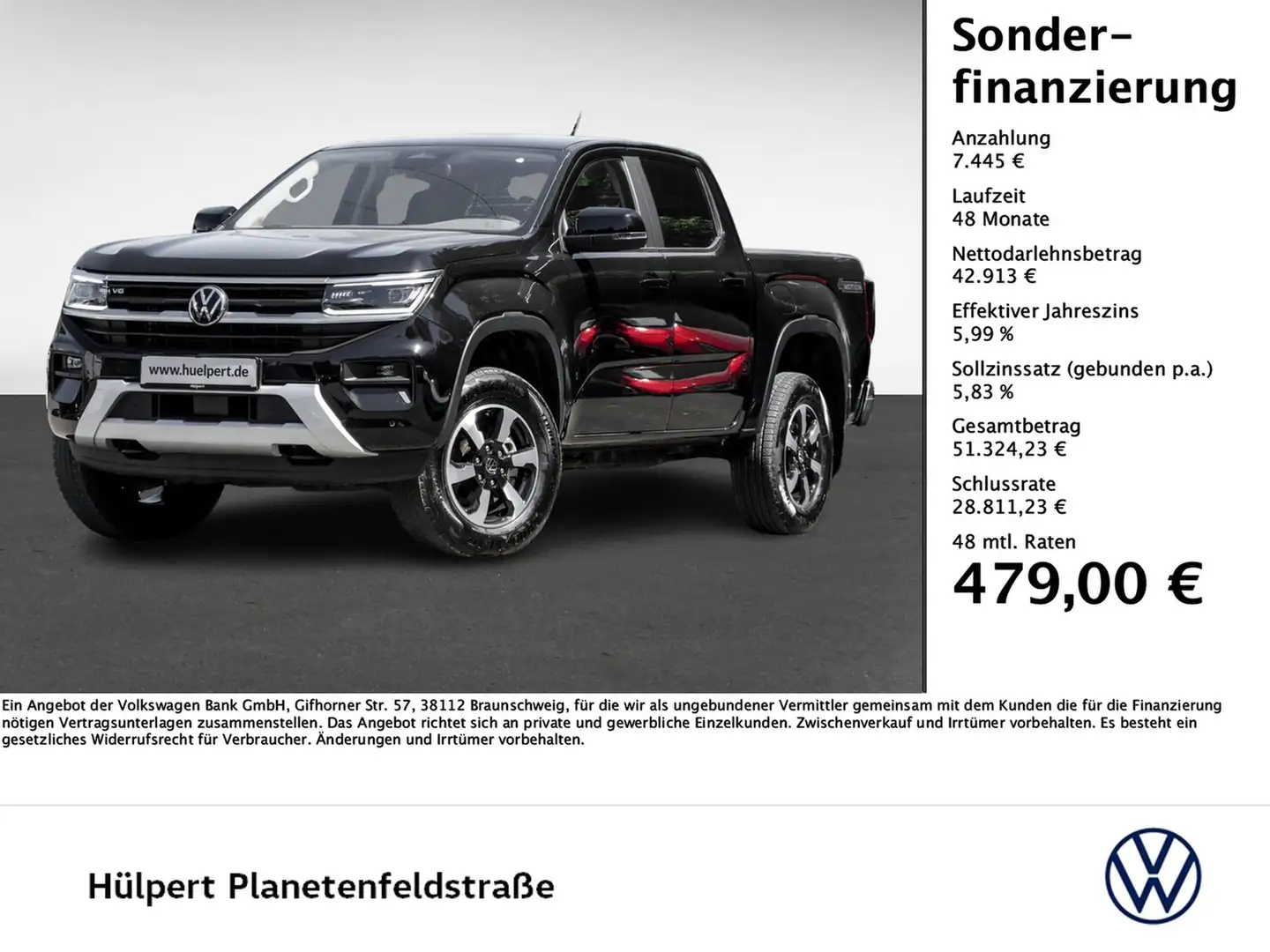 Volkswagen Amarok 3.0 STYLE 4X4 AHK NAVI VC CAM IQ-LED APP Noir - 1