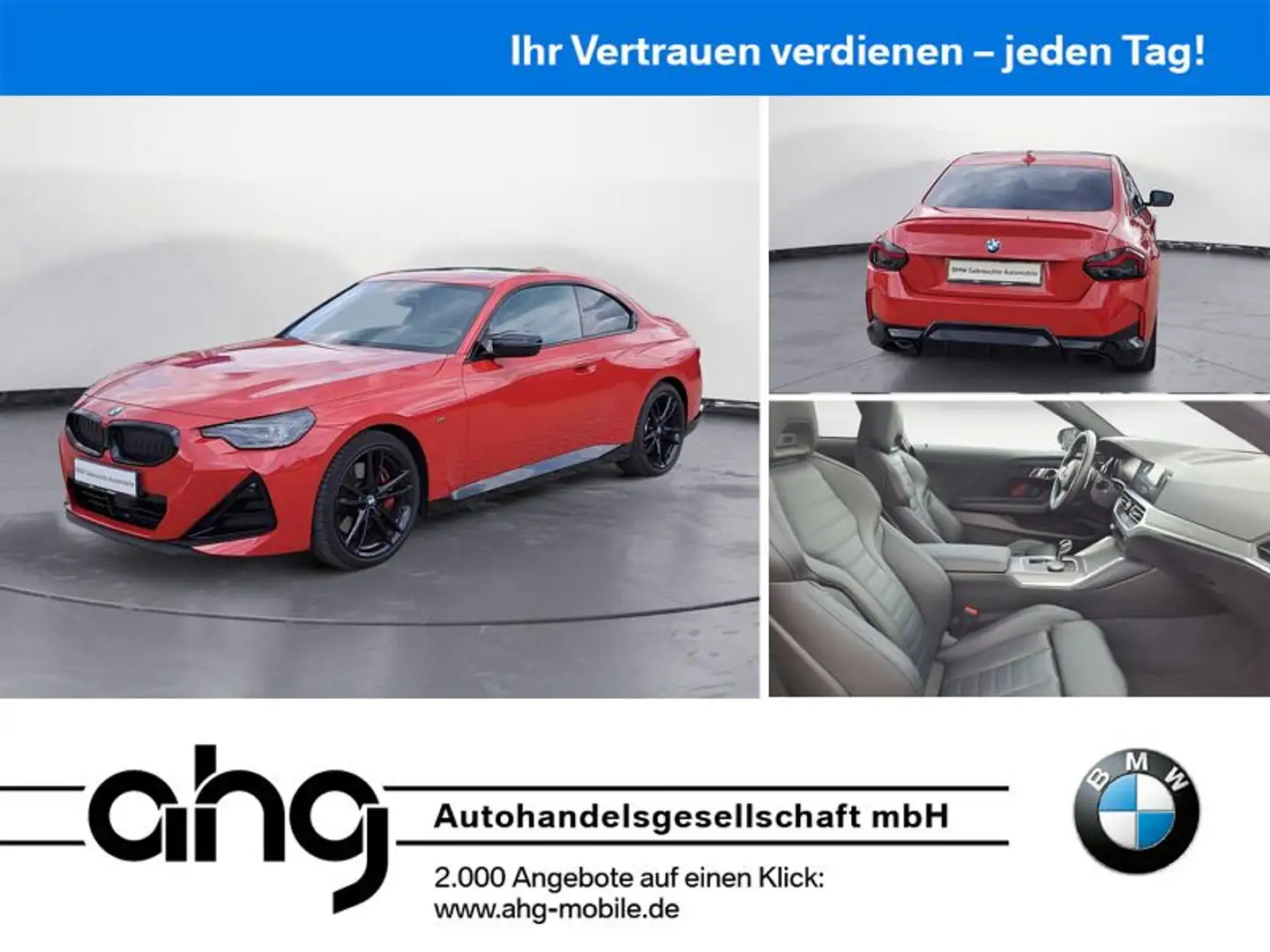 BMW 240 xDrive Steptronic Coupe Sport Aut. Head-Up Rood - 1