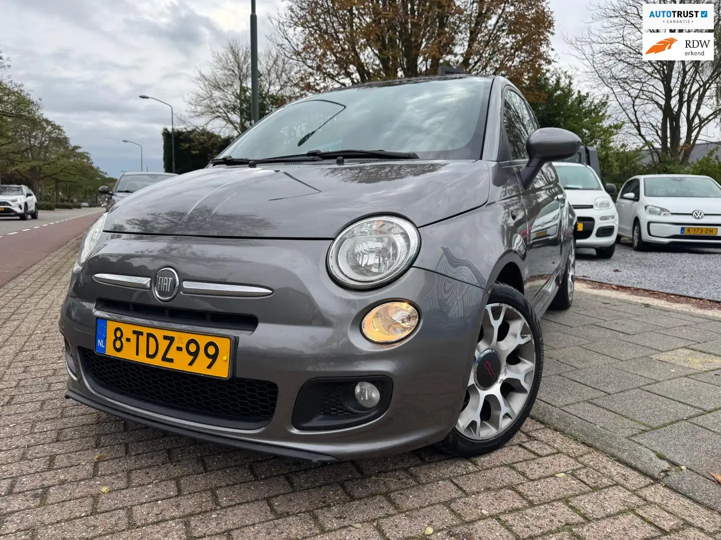 Fiat 500 0.9 TwinAir 500S A-C Elek Pakket Navi Lmv Nw Apk Grijs - 1