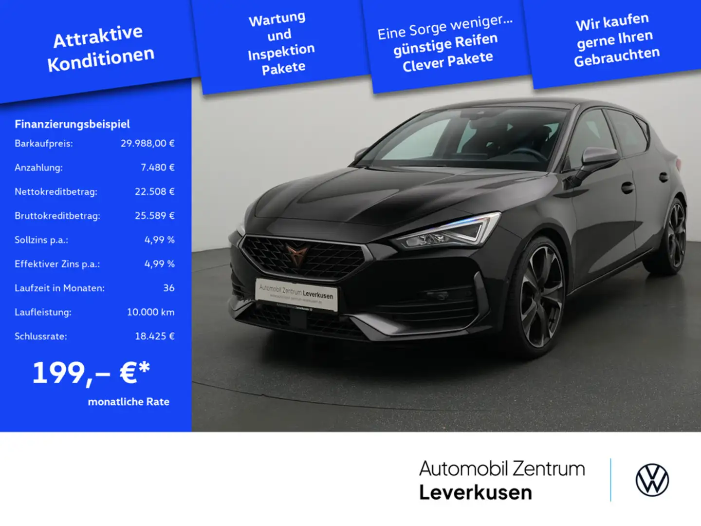CUPRA Leon VZ PANO NAVI VIRT KAM DCC CARPLAY KEYLES Noir - 1