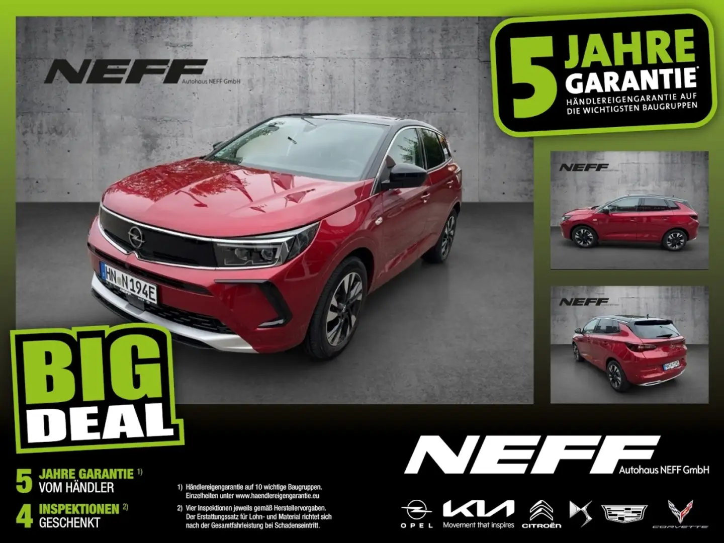 Opel Grandland 1.6 Turbo Hybrid  Elegance (Facelift) Rouge - 1
