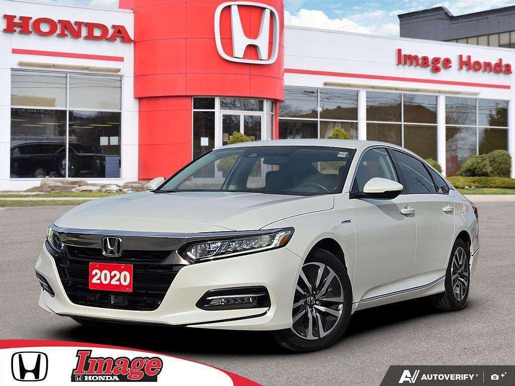 White 2020 Honda Accord Hybrid Sedan Front-Wheel Drive Automatic