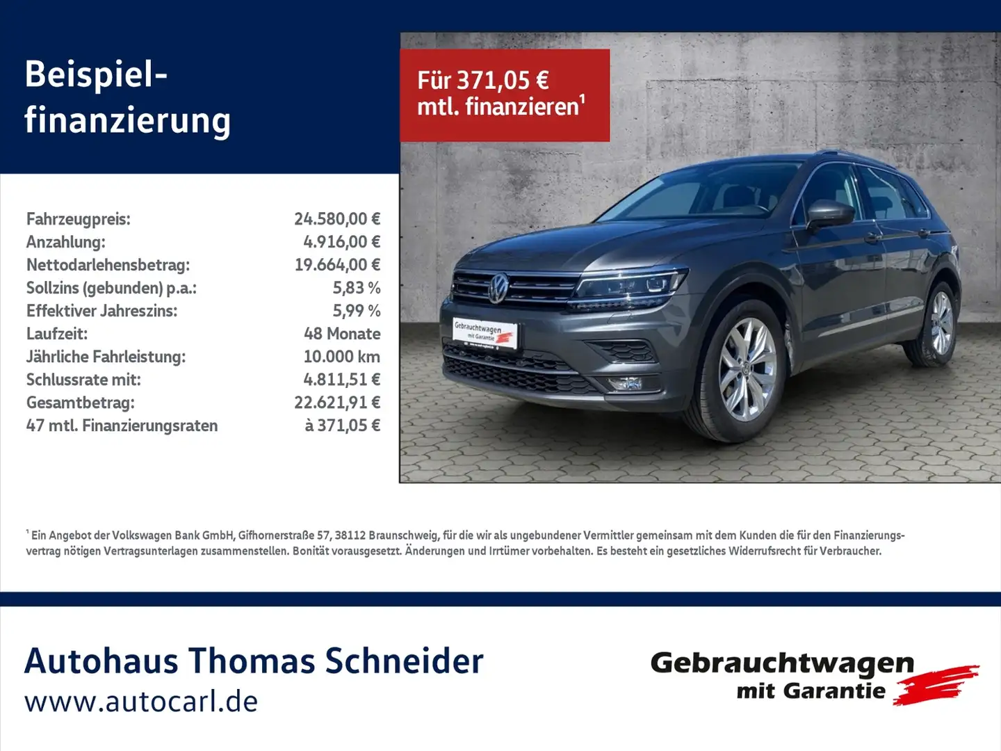 Volkswagen Tiguan Highline 2.0 TDI DSG BusinessPre./NAV/SHZ KLIMA L Gris - 1