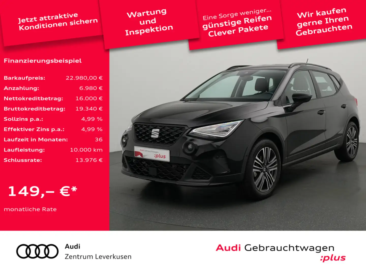 SEAT Arona Style DSG AHK SHZ CARPLAY LED Schwarz - 1