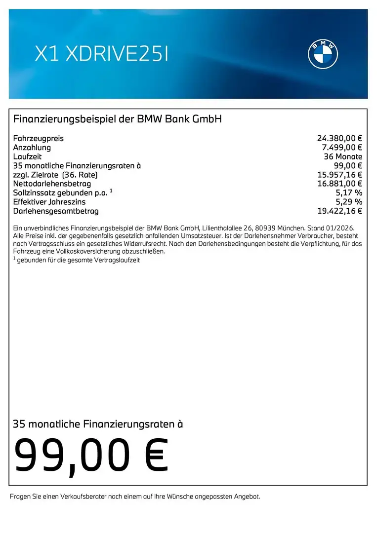 BMW X1 xDrive25i xLine LED Navi Tempomat AHK Shz Blanc - 2