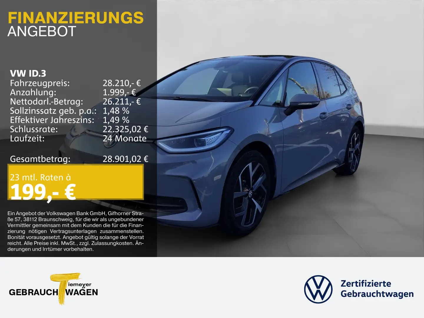 Volkswagen ID.3 PRO LM19 KAMERA NAVI SITZH IQ.LIGHT Grau - 1