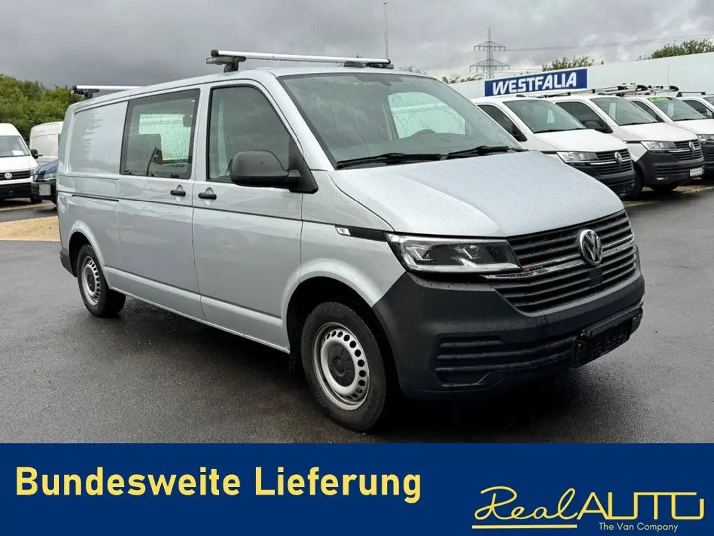 Volkswagen T6 Transporter 6.1 Kasten TDI DSG 4Motion LR AHK Zilver - 1
