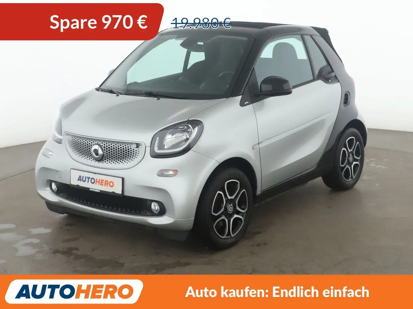 smart forTwo 0.9 Turbo Prime Aut.*NAVI*TEMPO*CAM*SHZ*KLIMA* Silber - 1