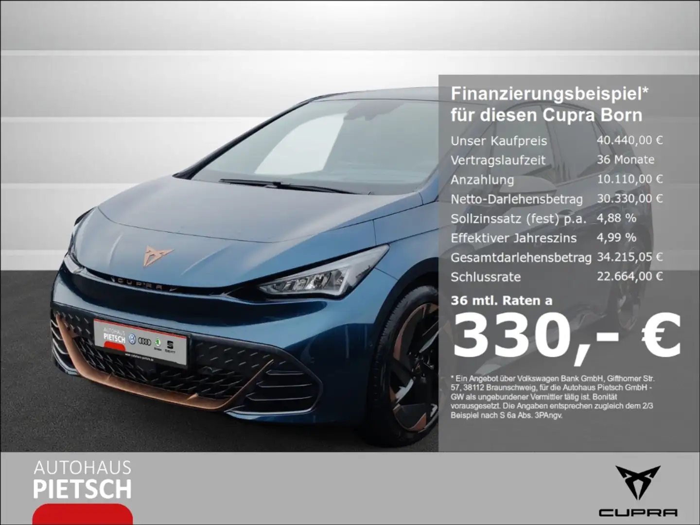 CUPRA Born LED ACC Navi Head-Up Kessy 360° Totwinkel Blau - 1