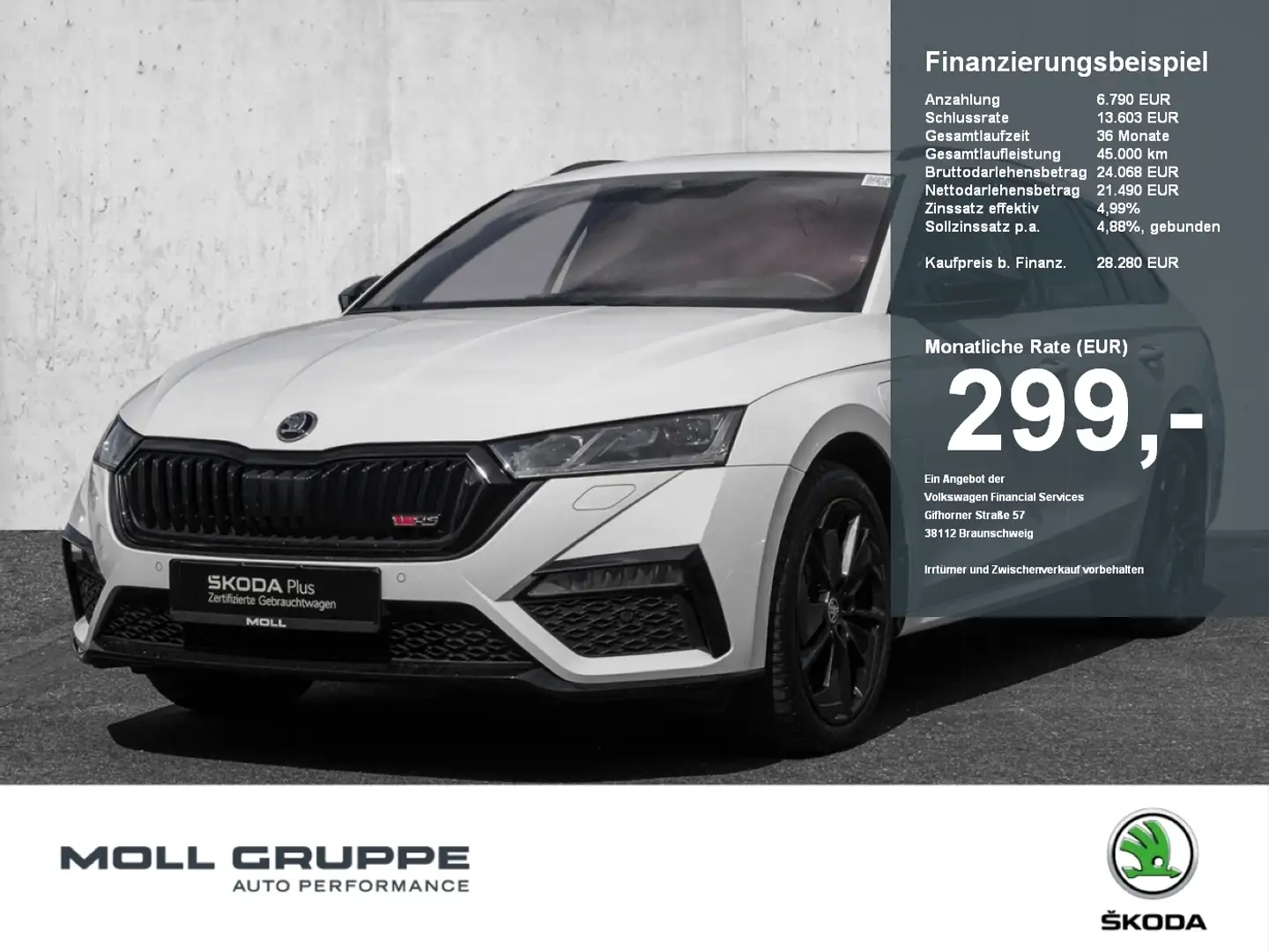 Skoda Octavia Combi RS 1.4 eTSI DSG NAVI PANO LED LM Weiß - 1