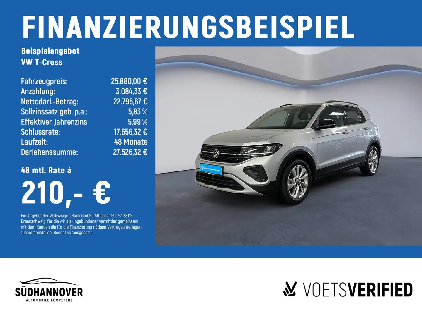 Volkswagen T-Cross Goal 1.0 TSI DSG AHK+NAVI+SHZ+PDC+KAMERA Silber - 2