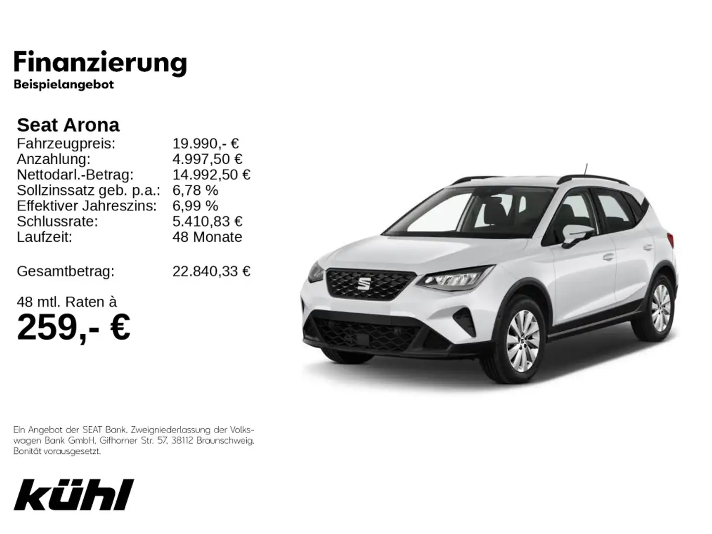 SEAT Arona 1.0 TSI DSG Style LED Kamera App Weiß - 1