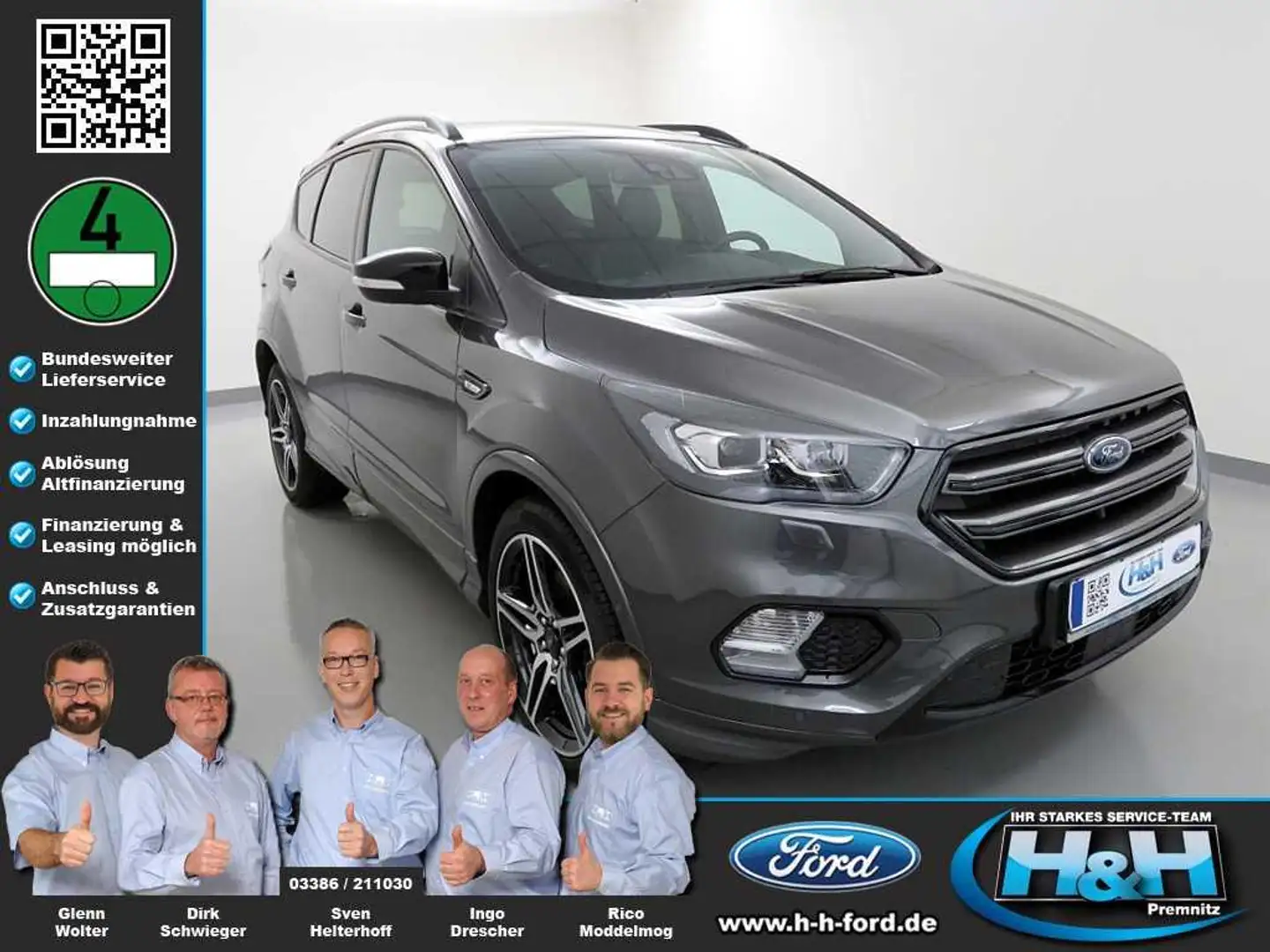 Ford Kuga 2.0TDCI 4x4 Aut. ST-Line AHK+ACC+Xenon+Kamera Grey - 1