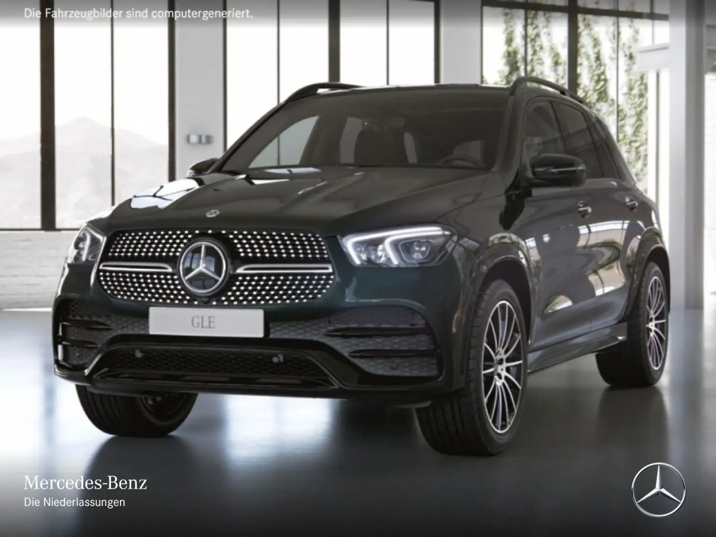 Mercedes-Benz GLE 350 e 4M AMG+NIGHT+PANO+360+AHK+LED+21"+SPUR Zelená - 2