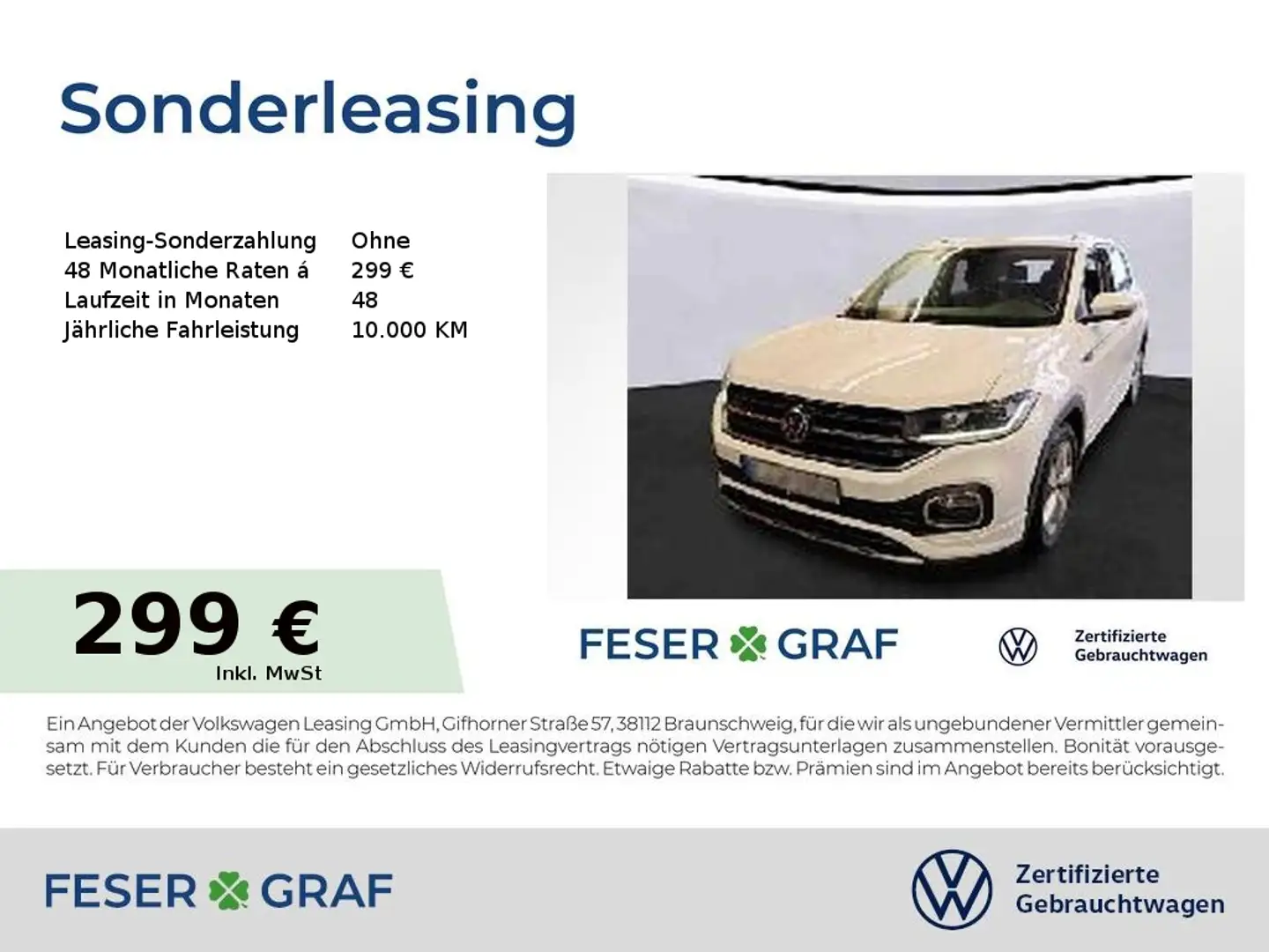 Volkswagen T-Cross Style 1.5 TSI LED SiHz Weiß - 1
